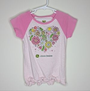 John Deere Heart Flower Shirt 4T